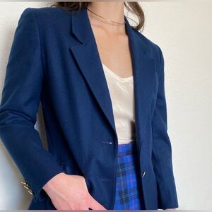 Vintage Pendleton 100% Virgin Wool Blazer Royal Blue Single